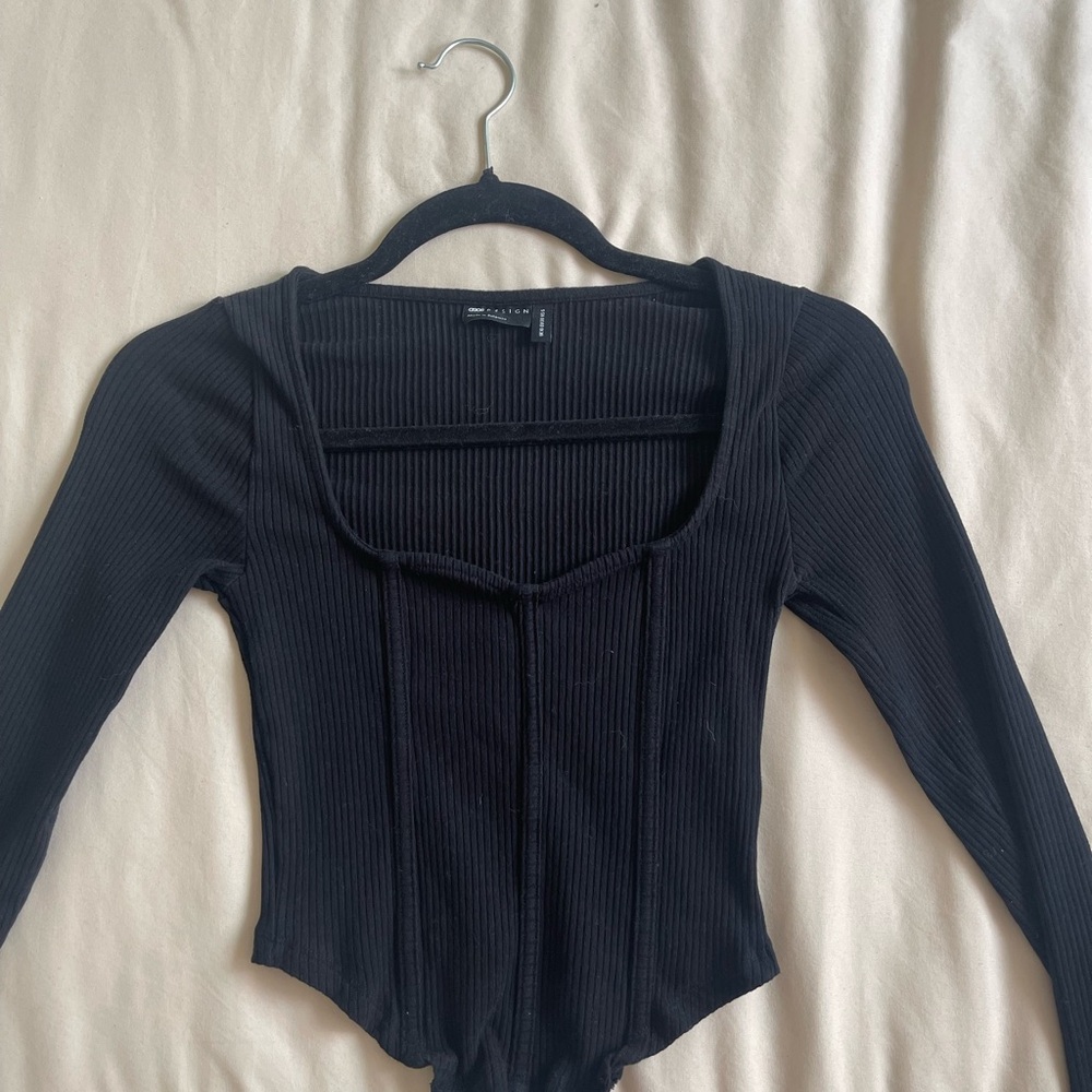 ASOS Black Ribbed Bodysuit